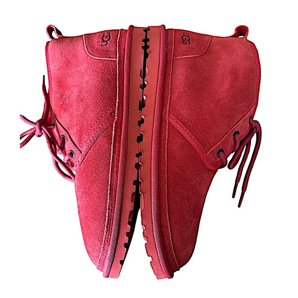 UGG Neumel Red Suede Boots Shoes Size 9US Lace-Up Round Toe Winter - Picture 6 of 11